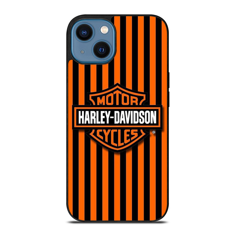HARLEY DAVIDSON MOTOR CYCLES ORANGE STRIPE  iPhone 14 Case Cover HARLEY DAVIDSON MOTOR CYCLES ORANGE STRIPE  iPhone 14 Case Cover