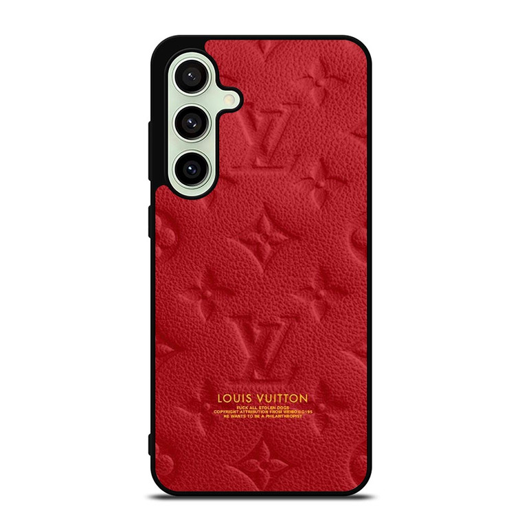 LOUIS VUITTON LV LOGO RED LEATHER Samsung Galaxy S24 FE Case Cover LOUIS VUITTON LV LOGO RED LEATHER Samsung Galaxy S24 FE Case Cover