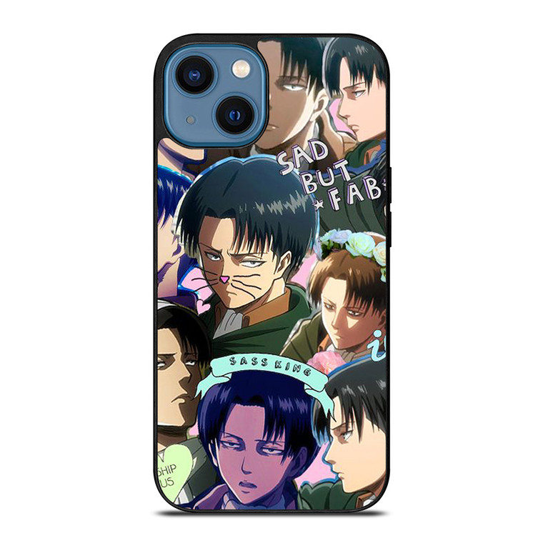LEVI ACKERMAN ATTACK ON TITANS CUTE ANIME COLLAGE  iPhone 14 Case Cover