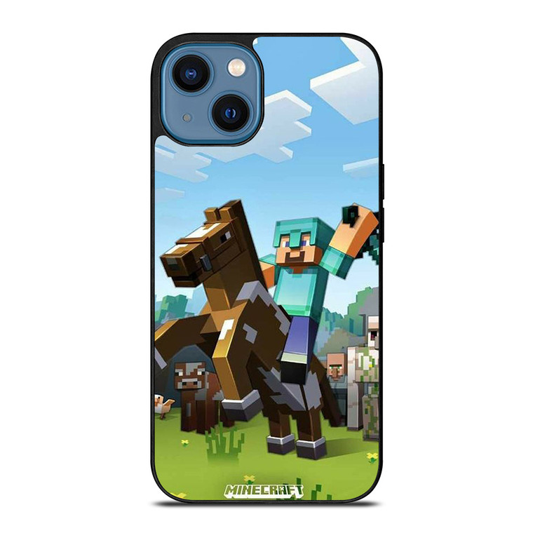 MINECRAFT KNIGHT AND HORSE  iPhone 14 Case Cover MINECRAFT KNIGHT AND HORSE  iPhone 14 Case Cover