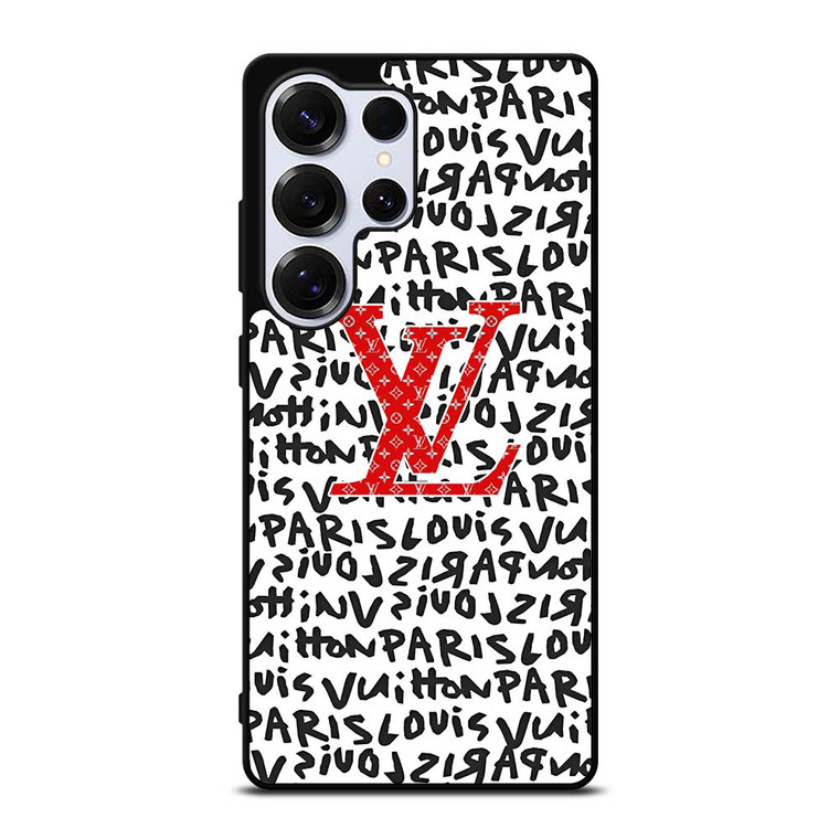 LV LOUIS VUITTON PARIS PATTERN LOGO RED WHITE Samsung Galaxy S25 Ultra Case Cover