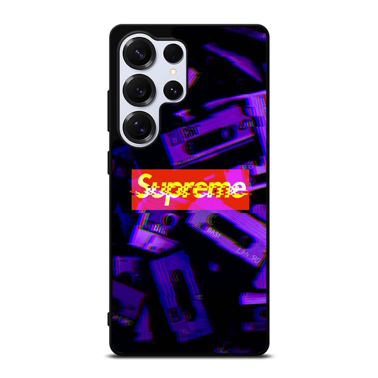 SUPREME PURPLE CASSETTE GLITCH Samsung Galaxy S25 Ultra Case Cover