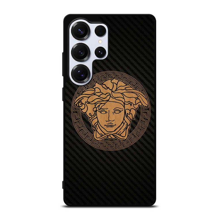VERSACE WOOD AND CARBON LOGO Samsung Galaxy S25 Ultra Case Cover
