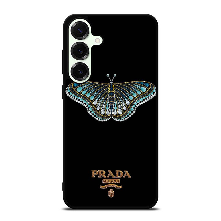 PRADA LOGO DIAMOND BUTTERFLY Samsung Galaxy S25 Plus Case Cover