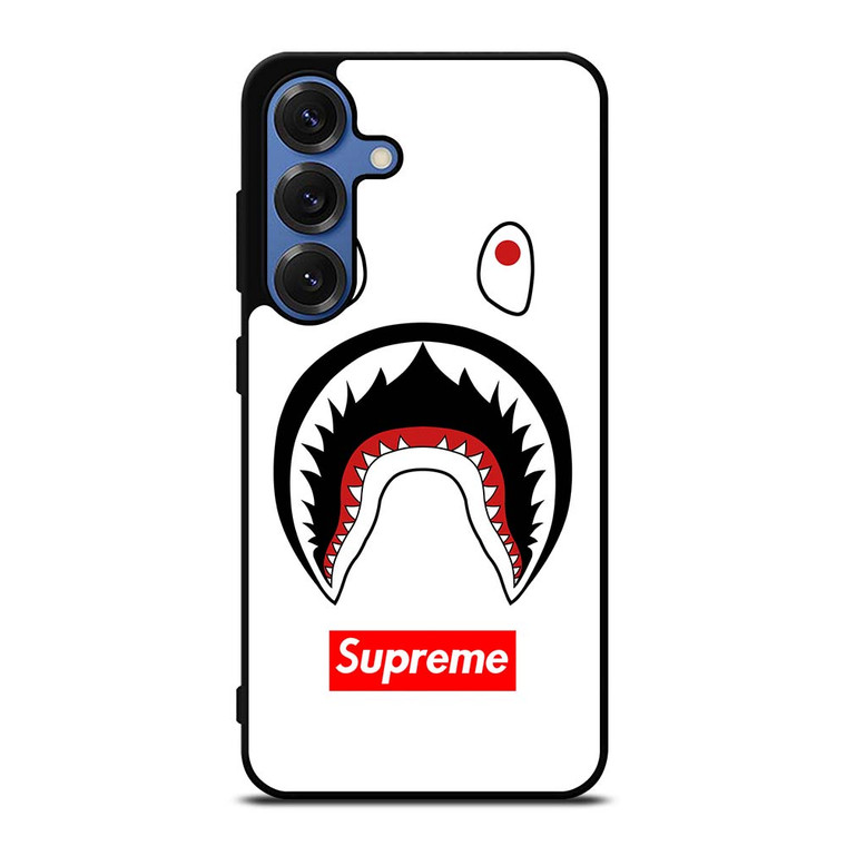BAPE CAMO SHARK SUPREME WHITE Samsung Galaxy S25 Case Cover
