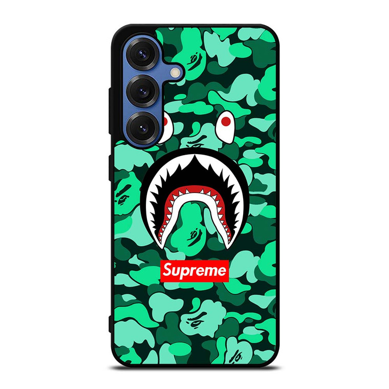 CAMO BATHING APE SUPREME GREEN Samsung Galaxy S25 Case Cover CAMO BATHING APE SUPREME GREEN Samsung Galaxy S25 Case Cover