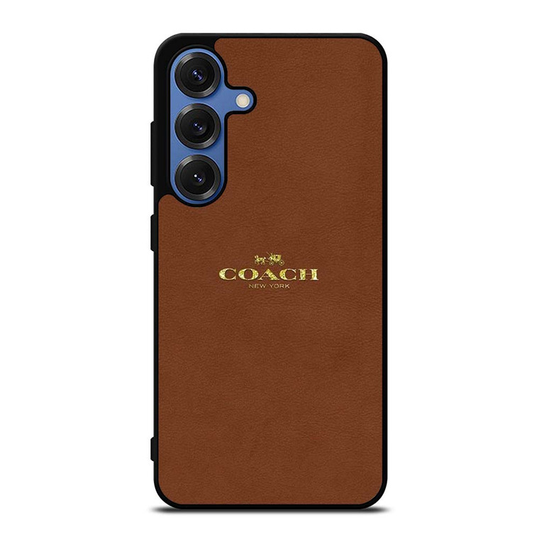 COACH NEW YORK LOGO ICON BROWN Samsung Galaxy S25 Case Cover