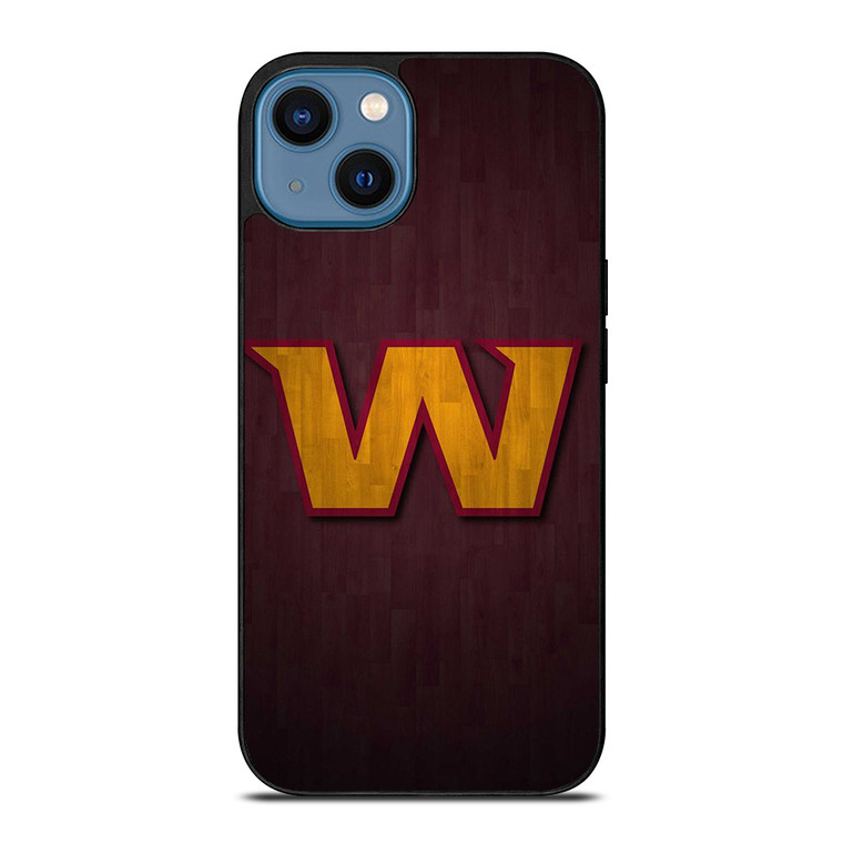 WASHINGTON COMMANDERS WOOD LOGO  iPhone 14 Case Cover WASHINGTON COMMANDERS WOOD LOGO  iPhone 14 Case Cover