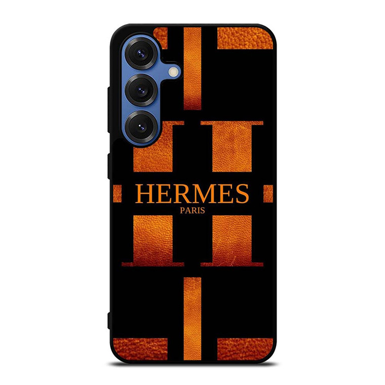 HERMES PARIS LOGO ORANGE LEATHER Samsung Galaxy S25 Case Cover HERMES PARIS LOGO ORANGE LEATHER Samsung Galaxy S25 Case Cover