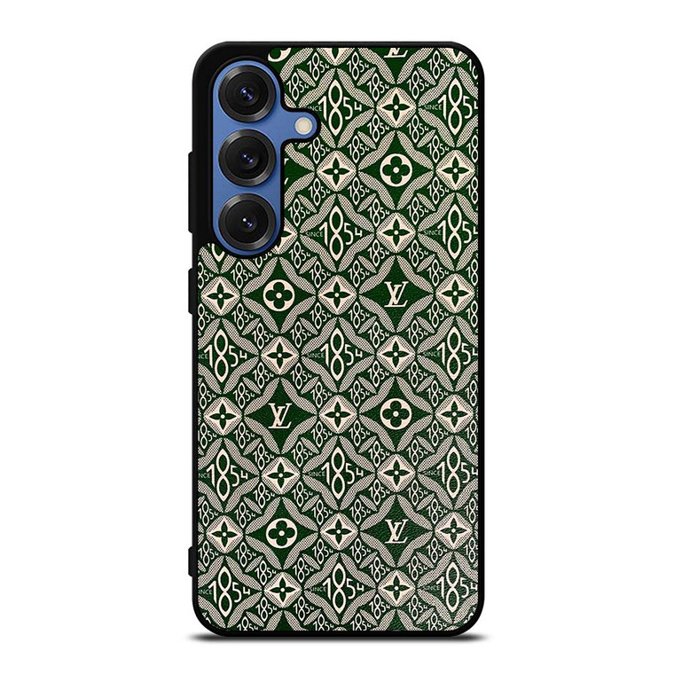 LOUIS VUITTON LOGO LV GREEN PATTERN SINCE 1854 Samsung Galaxy S25 Case Cover