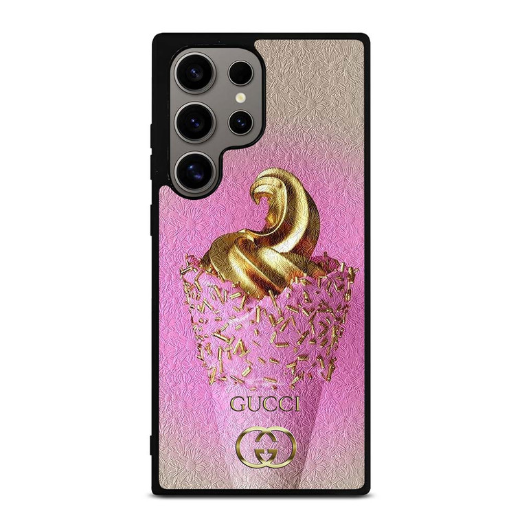GUCCI LOGO GOLDEN ICE CREAM ICON Samsung Galaxy S24 Ultra Case Cover GUCCI LOGO GOLDEN ICE CREAM ICON Samsung Galaxy S24 Ultra Case Cover