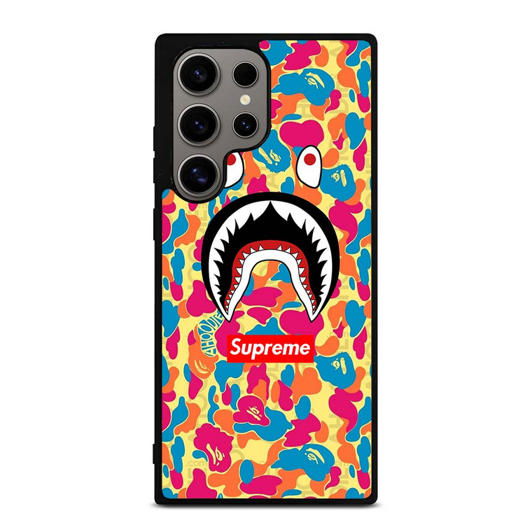 SUPREME BAPE CAMO COLOR FULL Samsung Galaxy S24 Ultra Case Cover