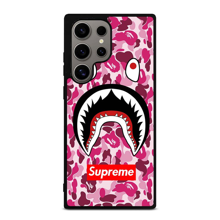 SUPREME BAPE CAMO SHARK Samsung Galaxy S24 Ultra Case Cover