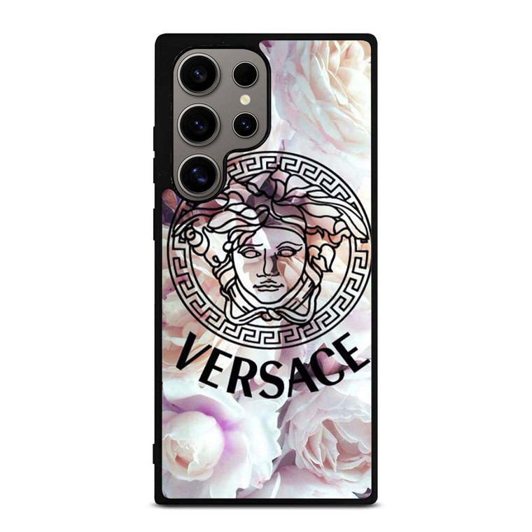 VERSACE LOGO ICON WHITE ROSE Samsung Galaxy S24 Ultra Case Cover