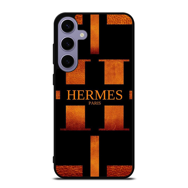 HERMES PARIS LOGO ORANGE LEATHER Samsung Galaxy S24 Plus Case Cover HERMES PARIS LOGO ORANGE LEATHER Samsung Galaxy S24 Plus Case Cover