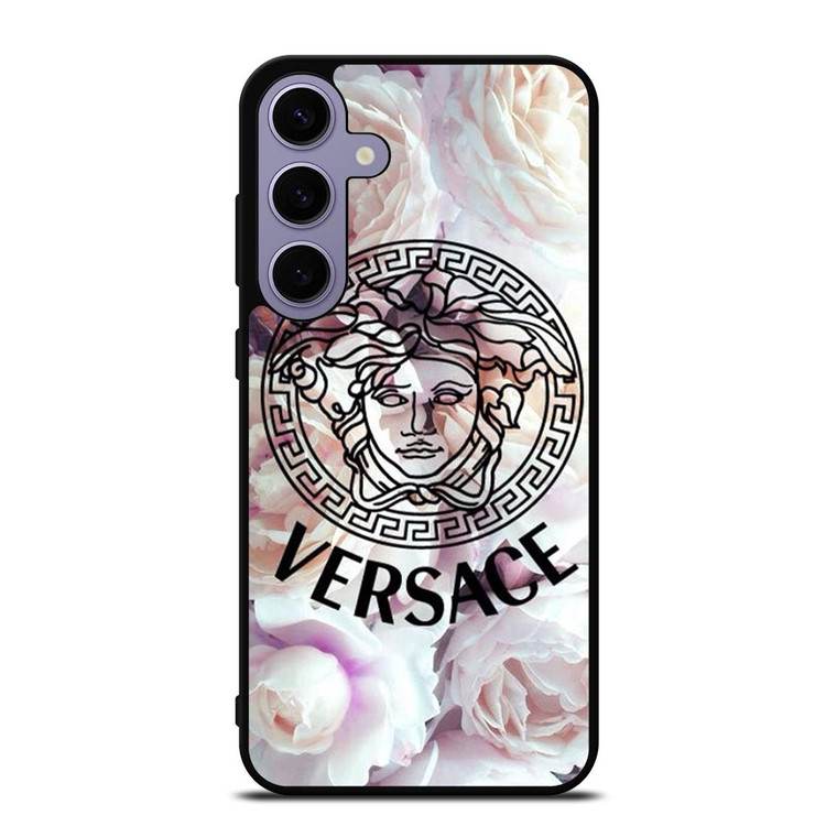 VERSACE LOGO ICON WHITE ROSE Samsung Galaxy S24 Plus Case Cover