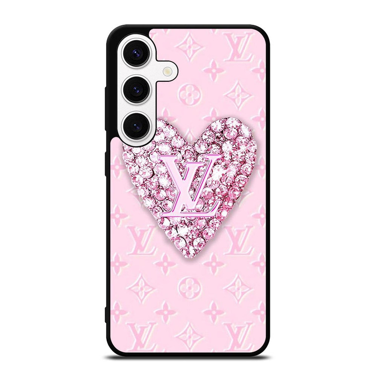 LOUIS VUITTON LOGO PINK HEART DIAMOND Samsung Galaxy S24 Case Cover LOUIS VUITTON LOGO PINK HEART DIAMOND Samsung Galaxy S24 Case Cover