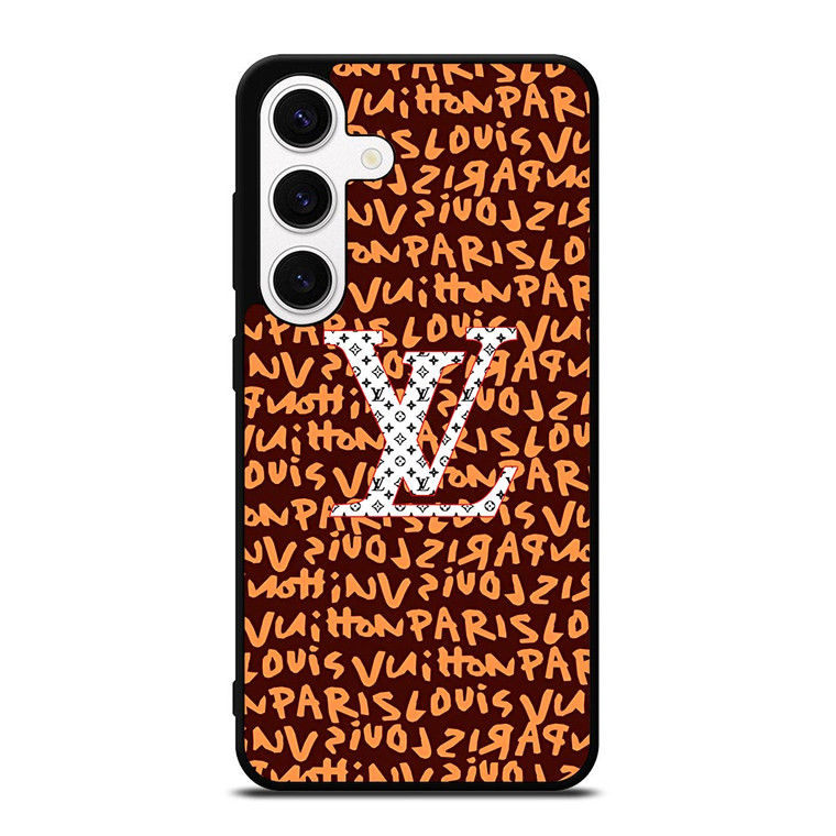 LOUIS VUITTON LV PARIS PATTERN LOGO BROWN Samsung Galaxy S24 Case Cover