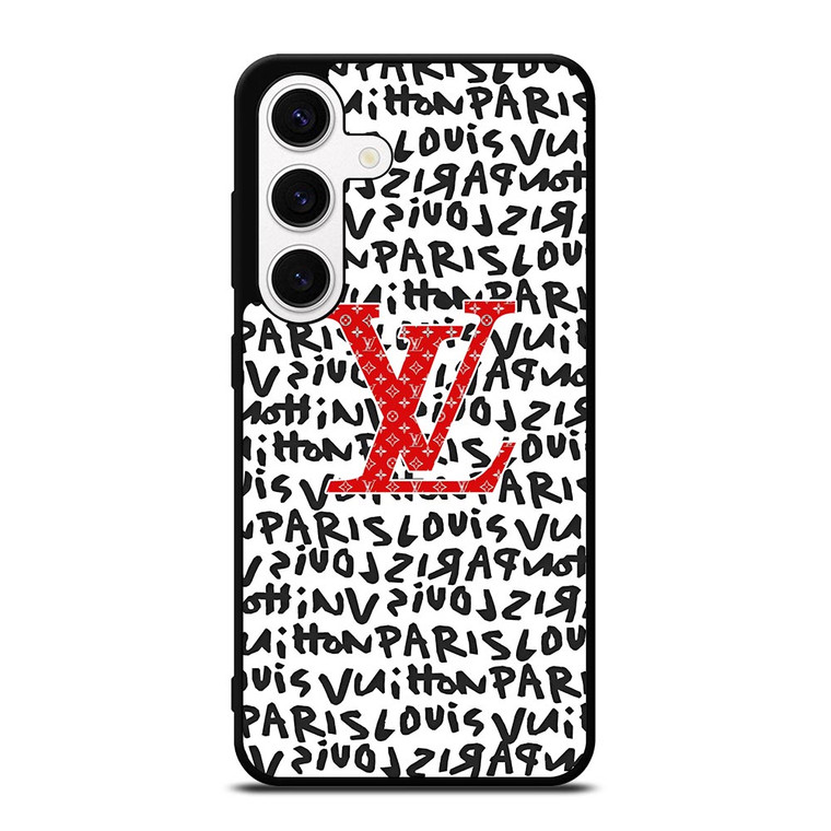 LV LOUIS VUITTON PARIS PATTERN LOGO RED WHITE Samsung Galaxy S24 Case Cover LV LOUIS VUITTON PARIS PATTERN LOGO RED WHITE Samsung Galaxy S24 Case Cover