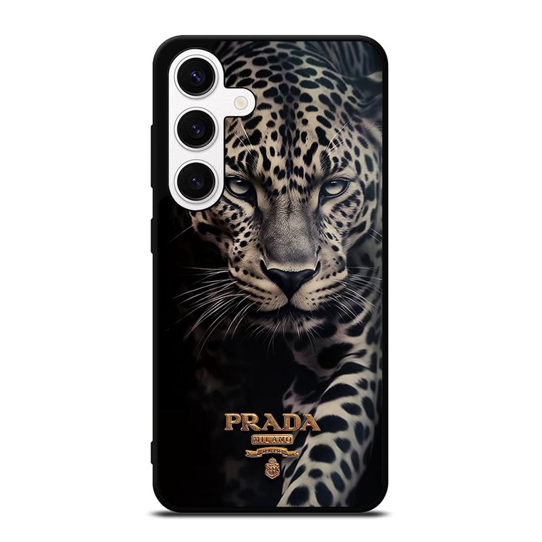 PRADA MILANO LOGO LEOPARD Samsung Galaxy S24 Case Cover