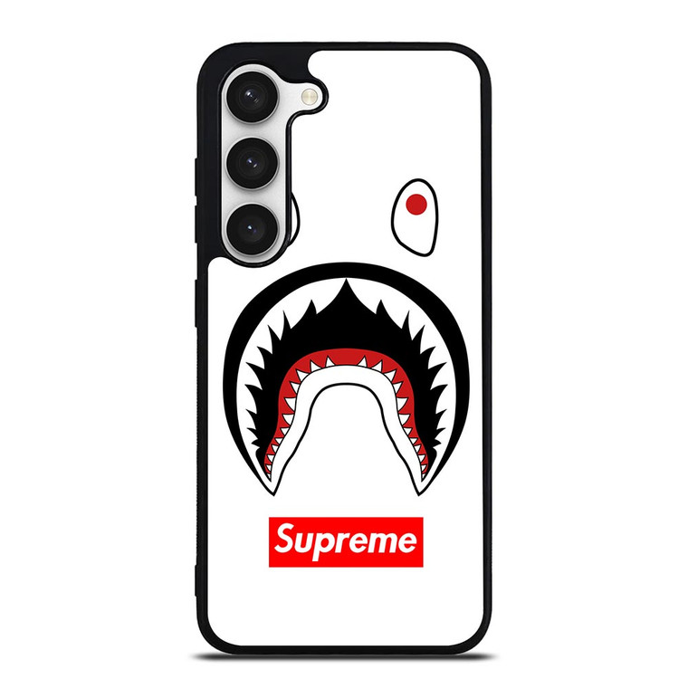 BAPE CAMO SHARK SUPREME WHITE Samsung Galaxy S23 Case Cover BAPE CAMO SHARK SUPREME WHITE Samsung Galaxy S23 Case Cover