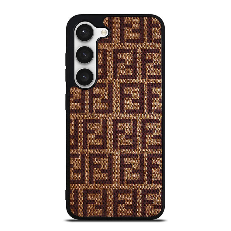 FENDI PATTERN LOGO BROWN Samsung Galaxy S23 Case Cover FENDI PATTERN LOGO BROWN Samsung Galaxy S23 Case Cover