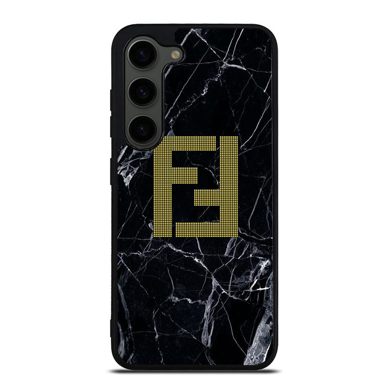 FENDY EMBLEM BLACK MARBLE Samsung Galaxy S23 Plus Case Cover