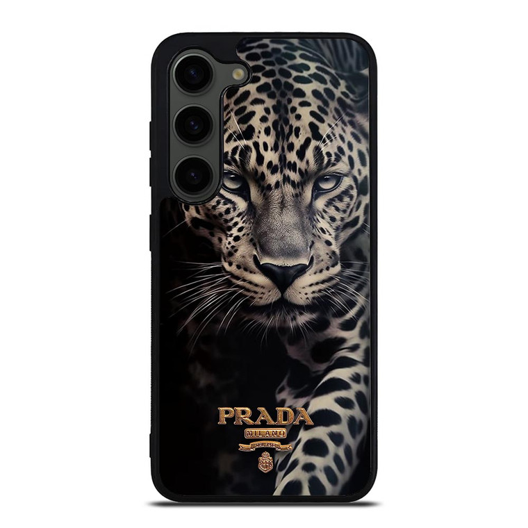 PRADA MILANO LOGO LEOPARD Samsung Galaxy S23 Plus Case Cover