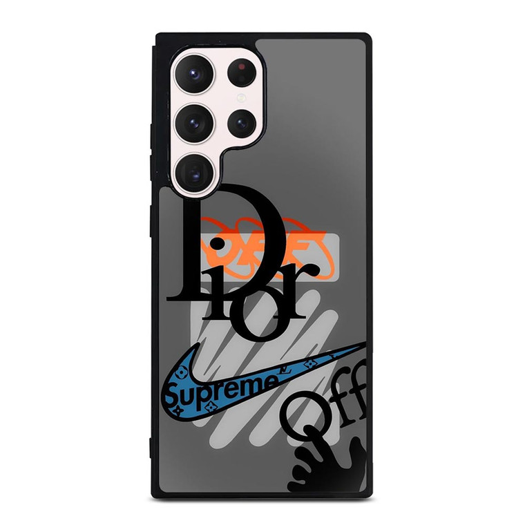 DIOR OFF WHITE SUPREME LOGO Samsung Galaxy S23 Ultra Case Cover