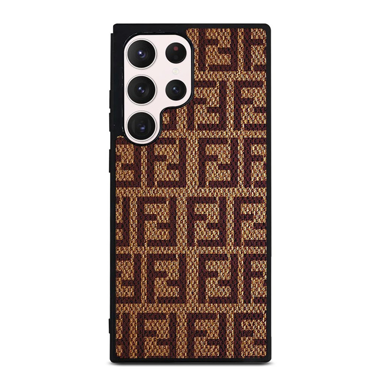 FENDI PATTERN LOGO BROWN Samsung Galaxy S23 Ultra Case Cover FENDI PATTERN LOGO BROWN Samsung Galaxy S23 Ultra Case Cover