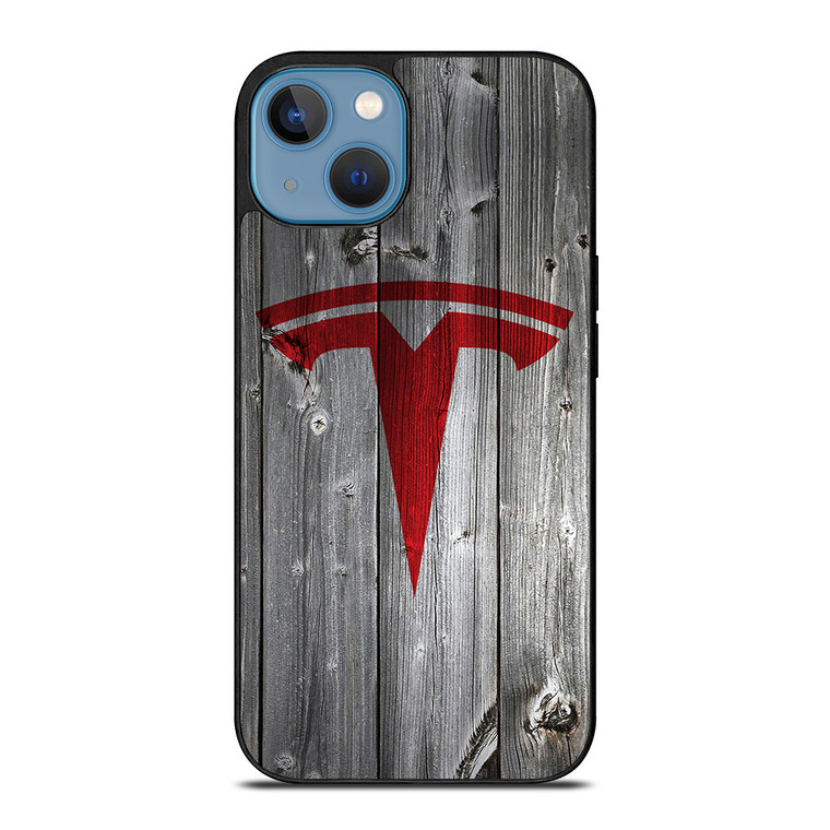 TESLA WOODEN LOGO iPhone 13 Case Cover