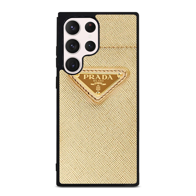 PRADA LOGO GOLD Samsung Galaxy S23 Ultra Case Cover