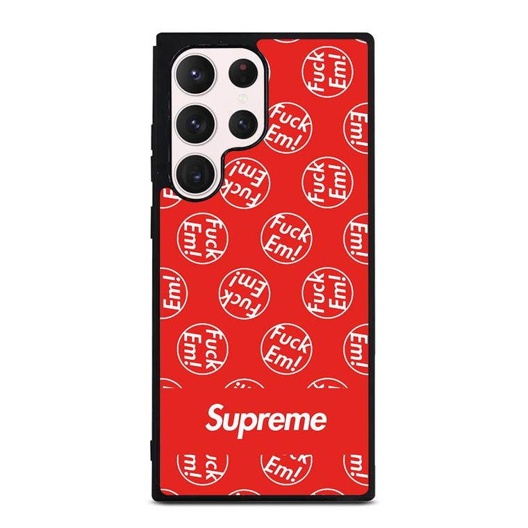 SUPREME FUCK EM PATTERN Samsung Galaxy S23 Ultra Case Cover