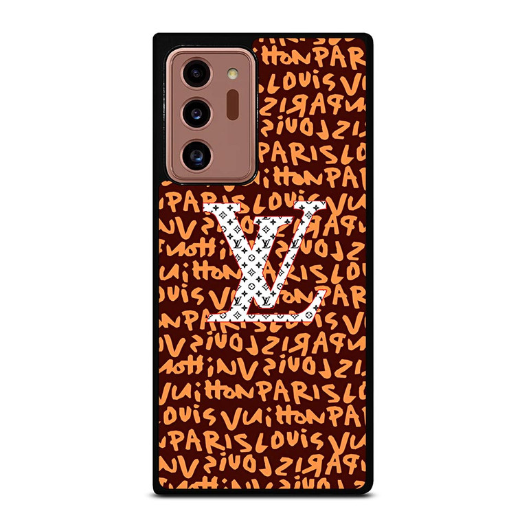 LOUIS VUITTON LV PARIS PATTERN LOGO BROWN Samsung Galaxy Note 20 Ultra Case Cover