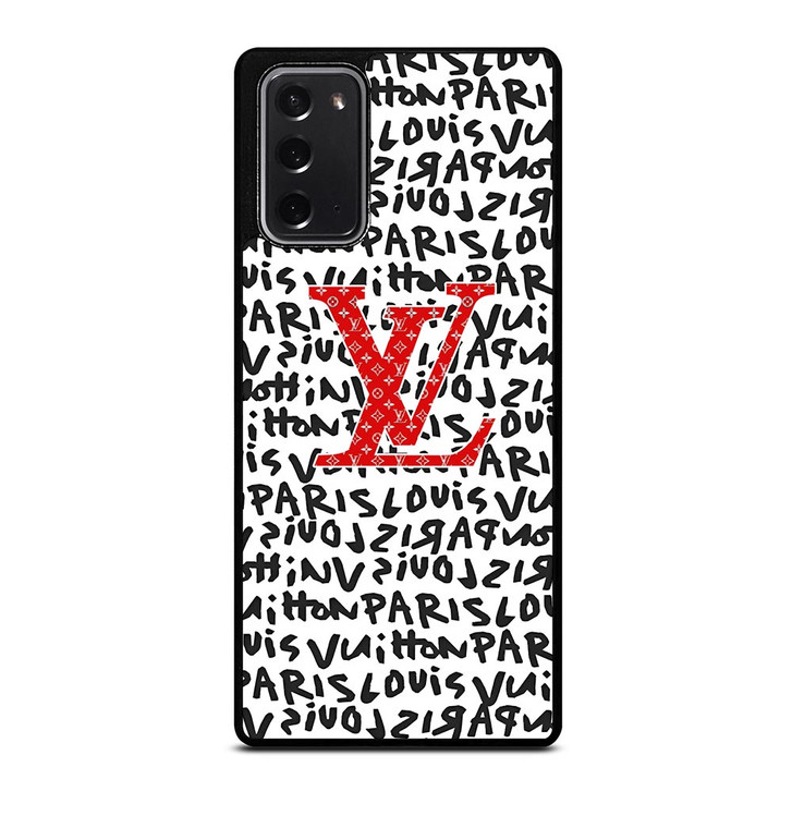 LV LOUIS VUITTON PARIS PATTERN LOGO RED WHITE Samsung Galaxy Note 20 Case Cover