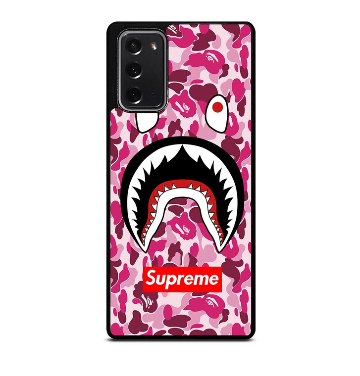 SUPREME BAPE CAMO SHARK Samsung Galaxy Note 20 Case Cover