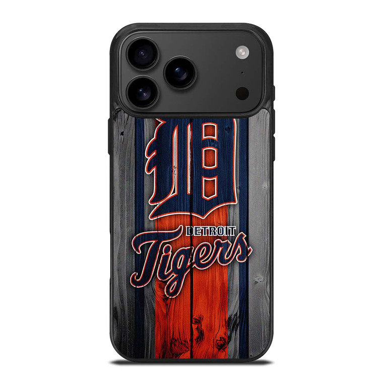 DETROIT TIGERS FOOTBALL WOOD LOGO iPhone 17 Pro Max Case Cover