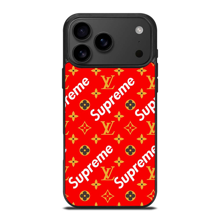 NEW SUPREME RED GOLD PATTERN iPhone 17 Pro Max Case Cover