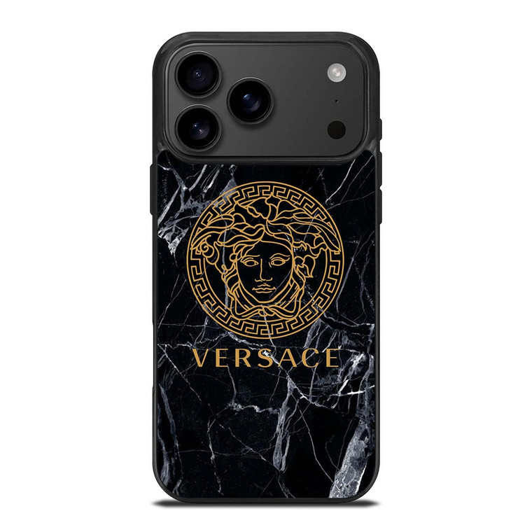 VERSACE BLACK MARBLE iPhone 17 Pro Max Case Cover