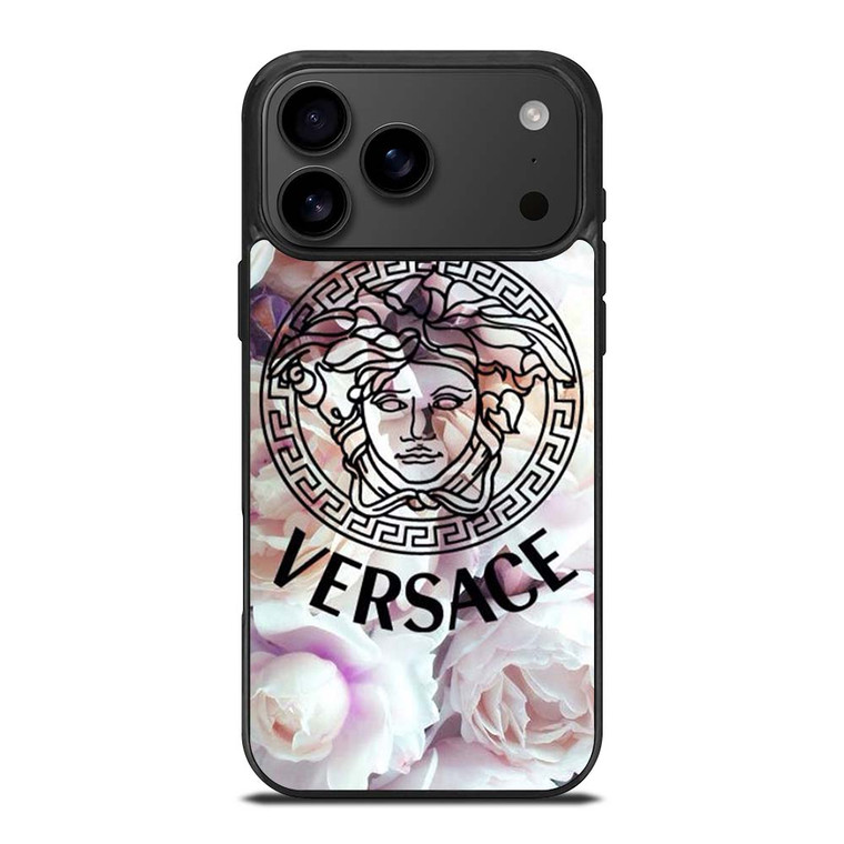 VERSACE LOGO ICON WHITE ROSE iPhone 17 Pro Max Case Cover