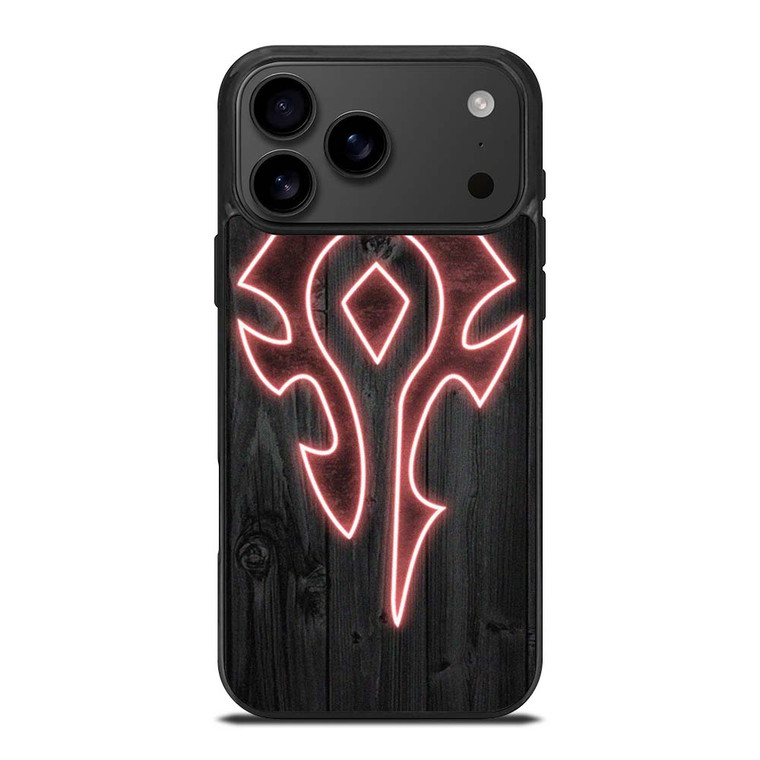 WORLD OF WARCRAFT HORDE WOOD LOGO iPhone 17 Pro Max Case Cover