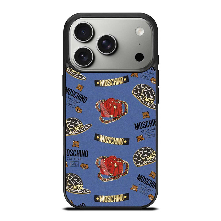 MOSCHINO COUTURE BEAR PATTERN iPhone 17 Pro Case Cover MOSCHINO COUTURE BEAR PATTERN iPhone 17 Pro Case Cover