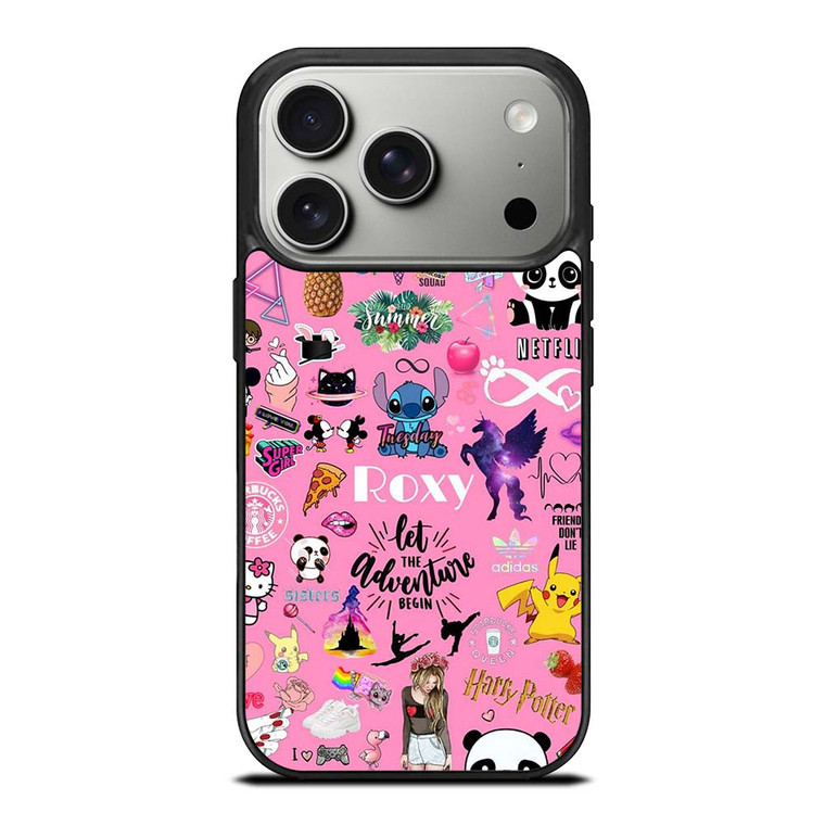 ROXY CARTOON PINK COLLAGE iPhone 17 Pro Case Cover