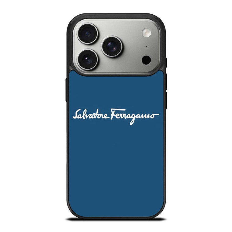 SALVATORE FERRAGAMO BLUE LOGO iPhone 17 Pro Case Cover