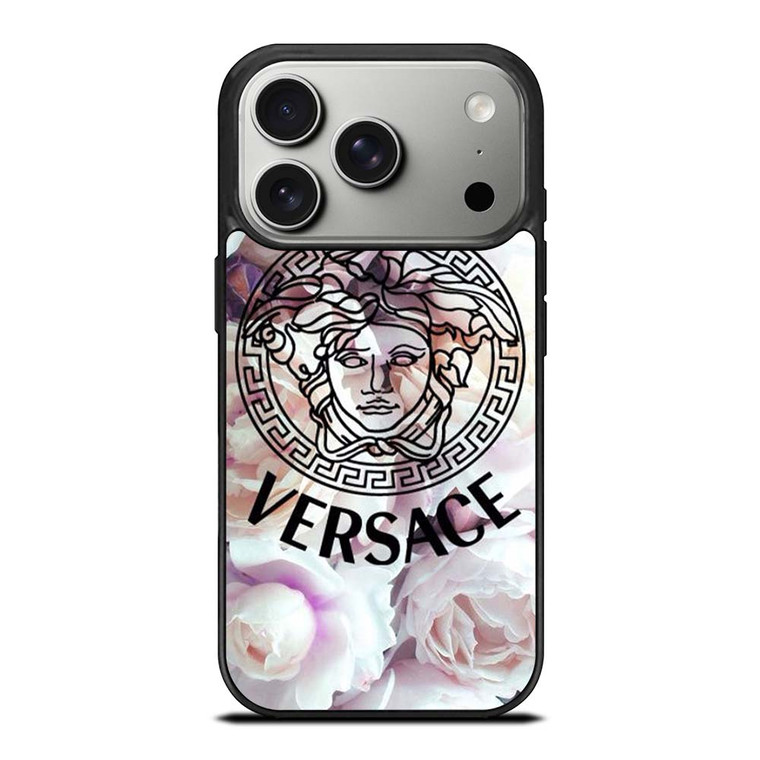 VERSACE LOGO ICON WHITE ROSE iPhone 17 Pro Case Cover