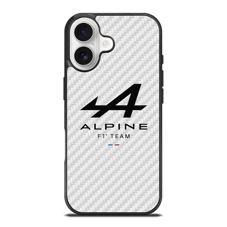 ALPINE F1 TEAM FORMULA ONE WHITE CARBON iPhone 17 Case Cover