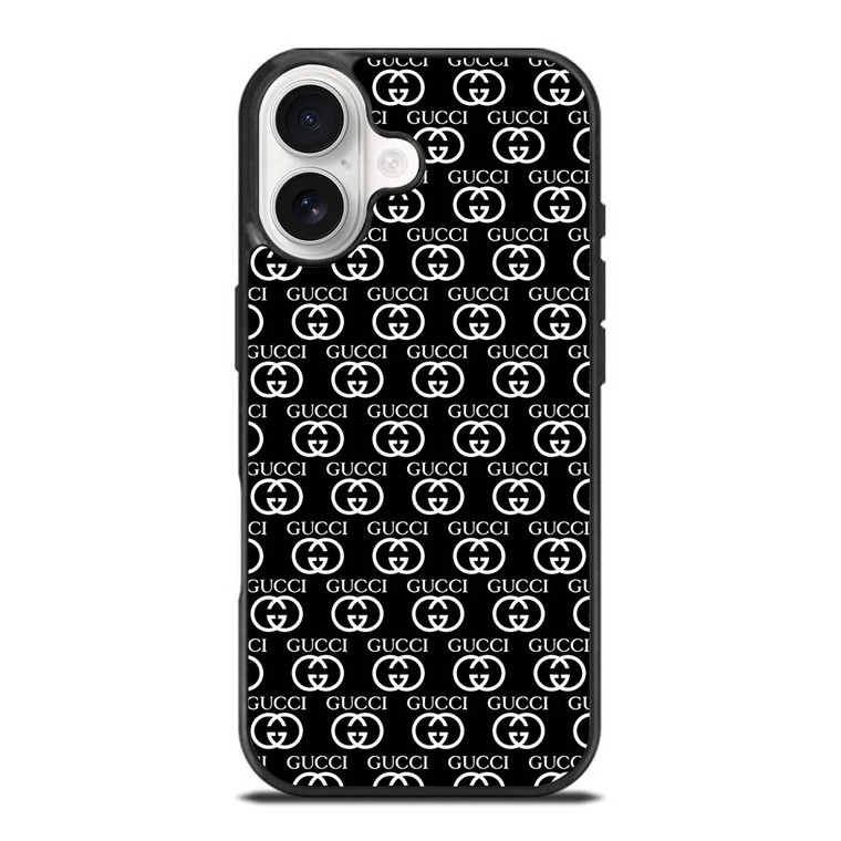 GUCCI COLLLAGE LOGO BLACK iPhone 17 Case Cover