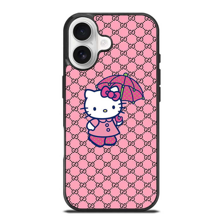 HELLO KITTY GUCCI PINK PATTERN LOGO iPhone 17 Case Cover