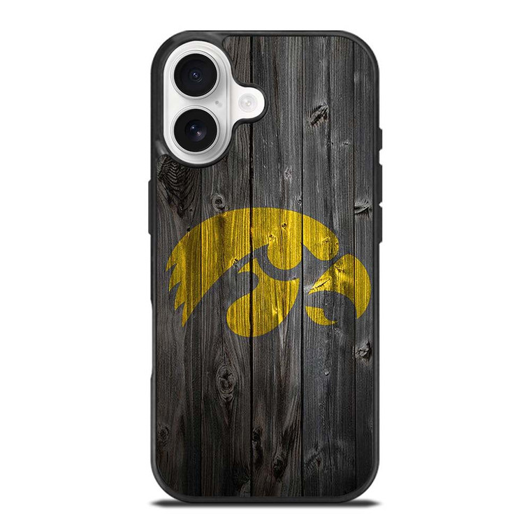 IOWA HAWKEYES WOOD LOGO iPhone 17 Case Cover