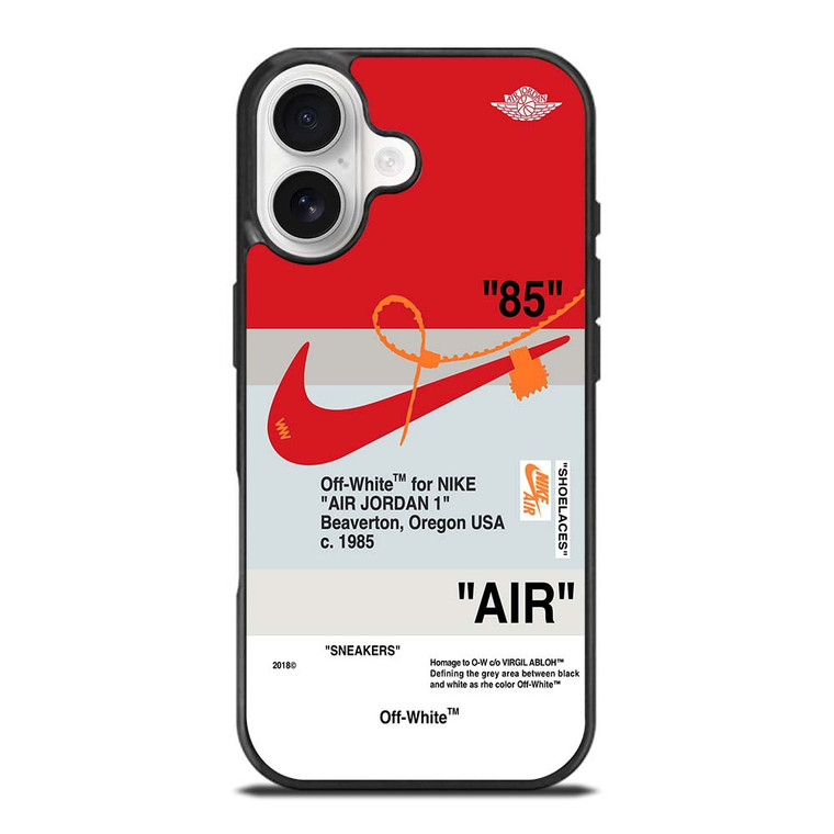 NIKE AIR JORDAN 1 OFF WHITE RED iPhone 17 Case Cover NIKE AIR JORDAN 1 OFF WHITE RED iPhone 17 Case Cover
